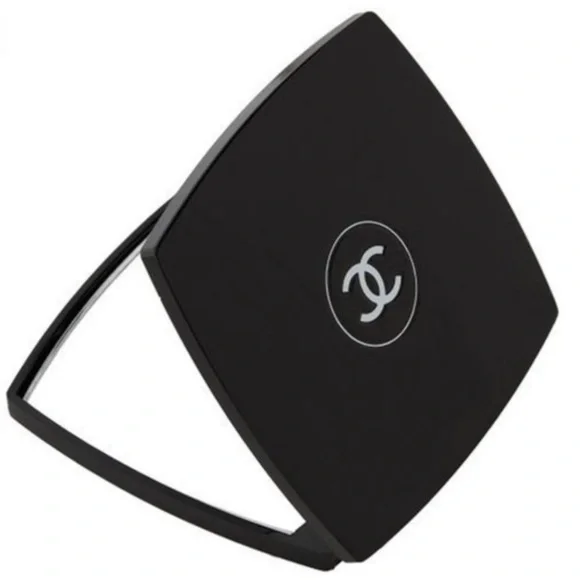 NIB CHANEL Black Compact Dual Mirror Blk Drawstring Logo Pouch Dustbag 4 ITEMS - Picture 4 of 16